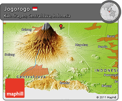 Physical Panoramic Map of Jogorogo