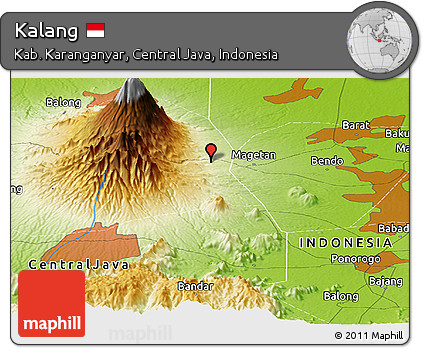 Physical Panoramic Map of Kalang