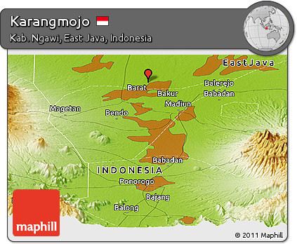 Physical Panoramic Map of Karangmojo
