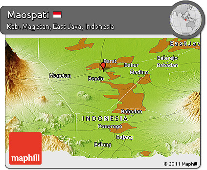 Physical Panoramic Map of Maospati