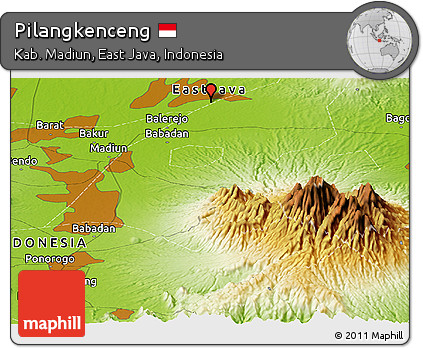 Physical Panoramic Map of Pilangkenceng