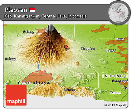 Physical Panoramic Map of Plaosan