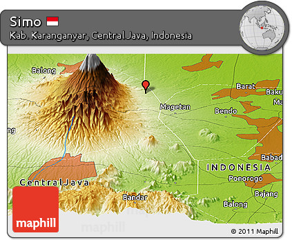 Physical Panoramic Map of Simo