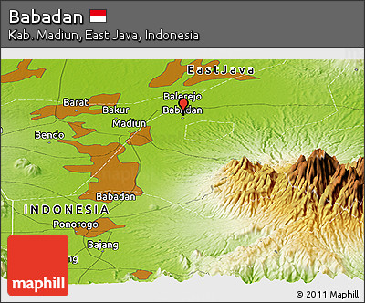 Physical Panoramic Map of Babadan