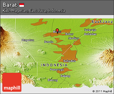 Physical Panoramic Map of Barat
