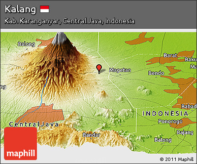 Physical Panoramic Map of Kalang