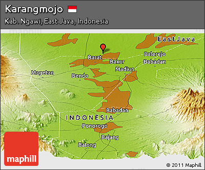 Physical Panoramic Map of Karangmojo
