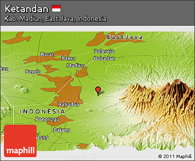Physical Panoramic Map of Ketandan