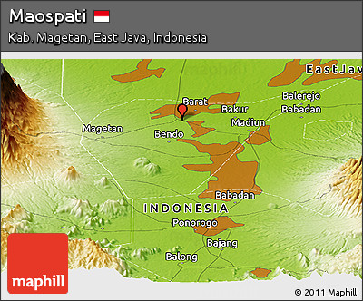 Physical Panoramic Map of Maospati