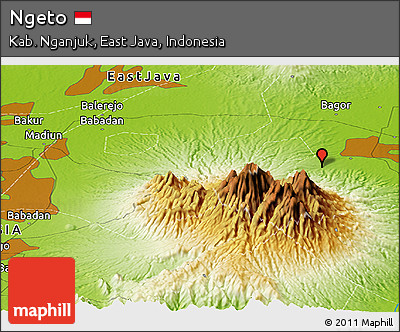 Physical Panoramic Map of Ngeto