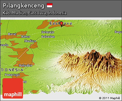 Physical Panoramic Map of Pilangkenceng