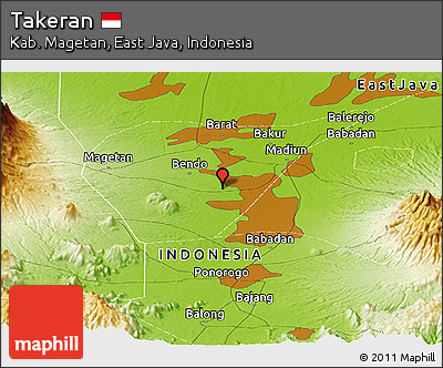 Physical Panoramic Map of Takeran