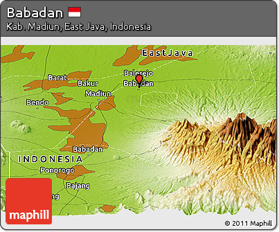 Physical Panoramic Map of Babadan