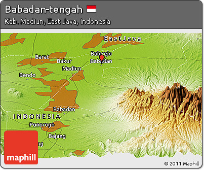 Physical Panoramic Map of Babadan-tengah