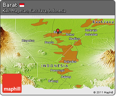 Physical Panoramic Map of Barat