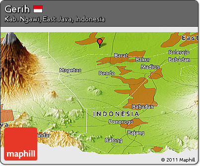 Physical Panoramic Map of Gerih