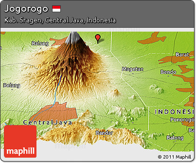 Physical Panoramic Map of Jogorogo