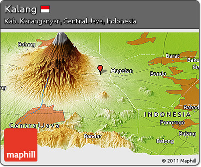 Physical Panoramic Map of Kalang