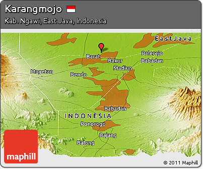 Physical Panoramic Map of Karangmojo