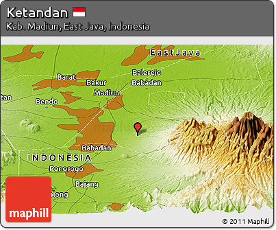 Physical Panoramic Map of Ketandan
