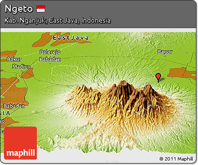 Physical Panoramic Map of Ngeto