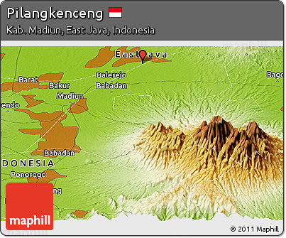Physical Panoramic Map of Pilangkenceng