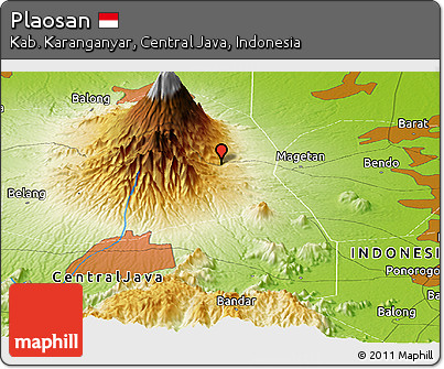 Physical Panoramic Map of Plaosan