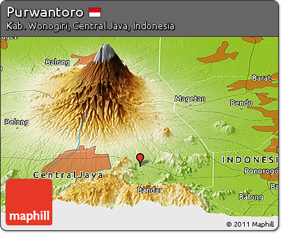 Physical Panoramic Map of Purwantoro
