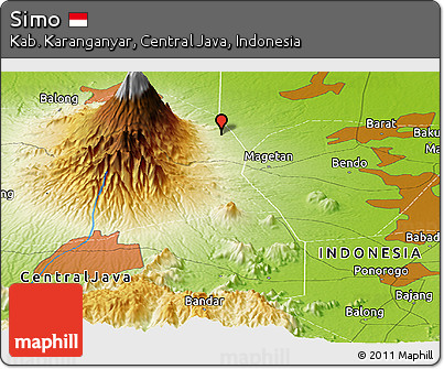 Physical Panoramic Map of Simo