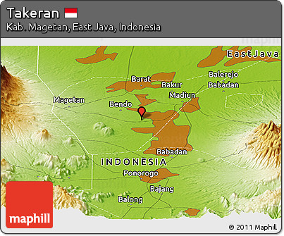 Physical Panoramic Map of Takeran