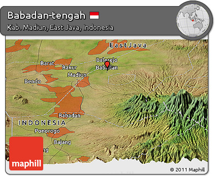 Satellite Panoramic Map of Babadan-tengah