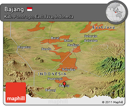 Satellite Panoramic Map of Bajang