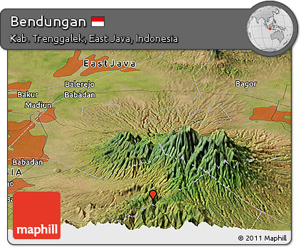 Satellite Panoramic Map of Bendungan