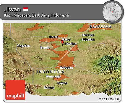Satellite Panoramic Map of Jiwan