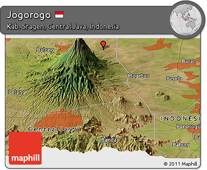 Satellite Panoramic Map of Jogorogo