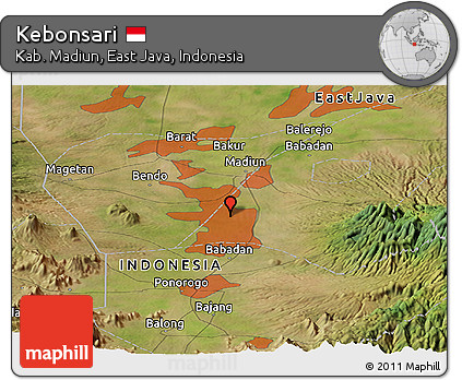 Satellite Panoramic Map of Kebonsari