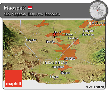 Satellite Panoramic Map of Maospati