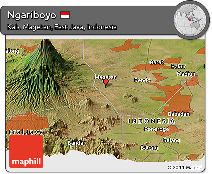 Satellite Panoramic Map of Ngariboyo