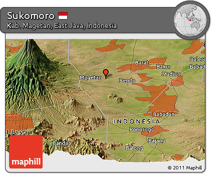 Satellite Panoramic Map of Sukomoro