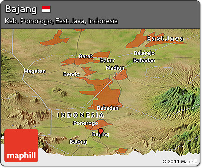Satellite Panoramic Map of Bajang