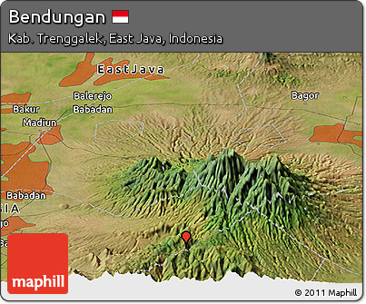 Satellite Panoramic Map of Bendungan