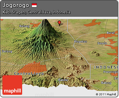 Satellite Panoramic Map of Jogorogo