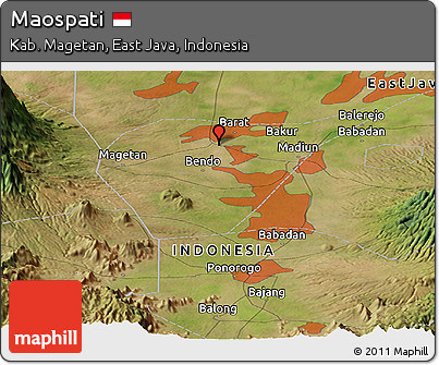 Satellite Panoramic Map of Maospati