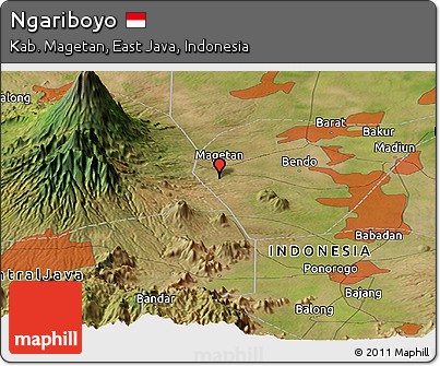 Satellite Panoramic Map of Ngariboyo