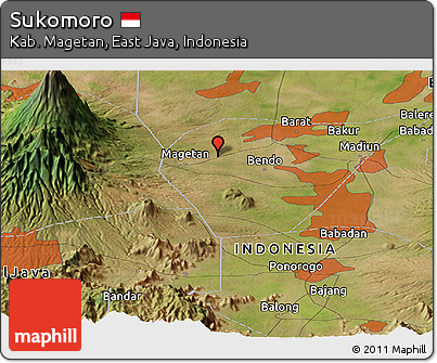 Satellite Panoramic Map of Sukomoro