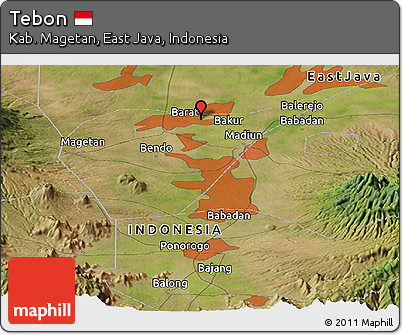 Satellite Panoramic Map of Tebon