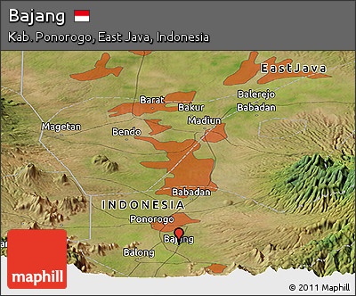 Satellite Panoramic Map of Bajang