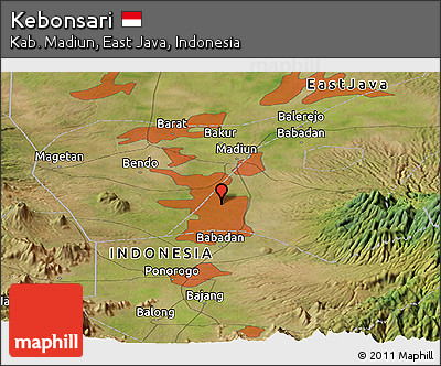 Satellite Panoramic Map of Kebonsari