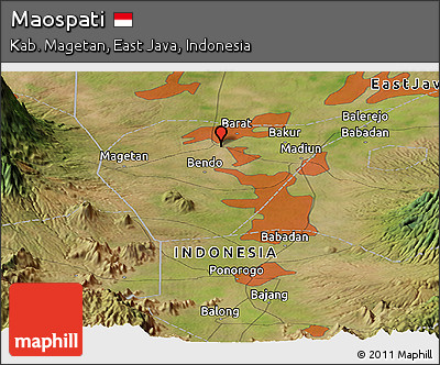 Satellite Panoramic Map of Maospati