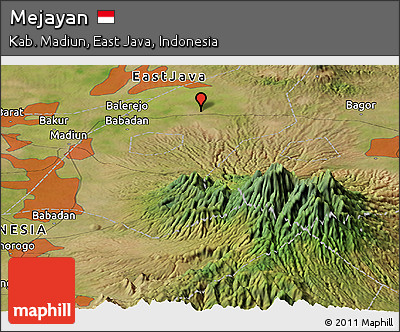 Satellite Panoramic Map of Mejayan